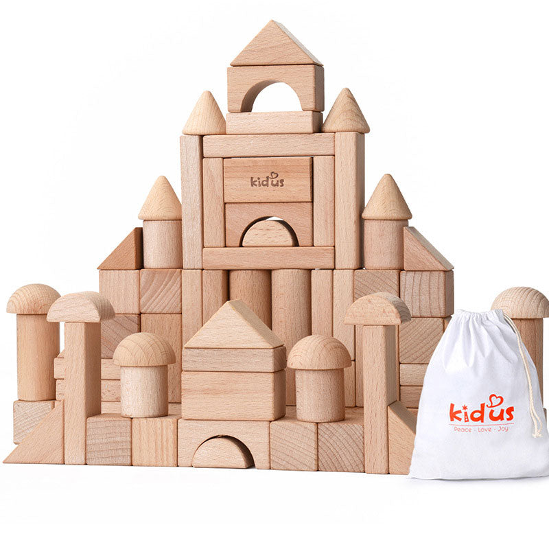 KIDUS 80 beech wooden building blocks