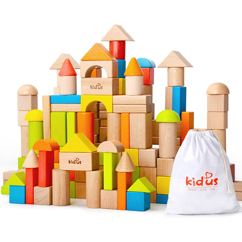 KIDUS 80 beech wooden building blocks